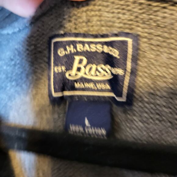 GH Bass & Co Grey knit sweater button neck mens sz large - Picture 4 of 4